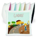 Kissen bunt Baustelle