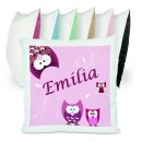 Kissen bunt Eule rosa