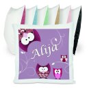 Kissen bunt Eule lila