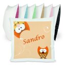 Kissen bunt Eule orange