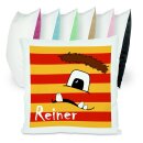 Kissen bunt Monster rot gelb