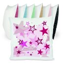 Kissen bunt Sterne rosa