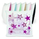 Kissen bunt Sterne flieder brombeere