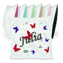 Kissen bunt Schmetterling blau grau rot