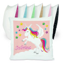 Kissen bunt Einhorn rosa