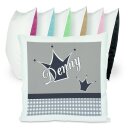 Kissen bunt Prinz / Prinzessin grau