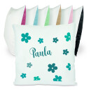 Kissen bunt Blumen türkis