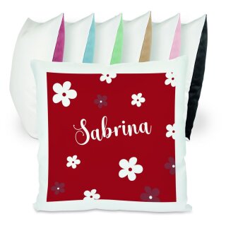 Kissen bunt Blumen rot