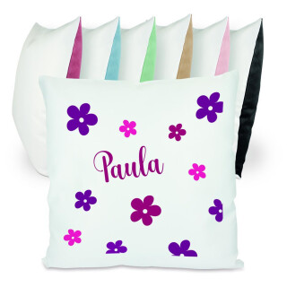 Kissen bunt Blumen lila rosa