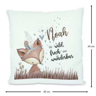 Kissen Rosa mit Federfüllung Fuchs Indianer