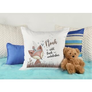 Kissen Rosa mit Federfüllung Fuchs Indianer