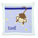 Kissen weiß Affe blau