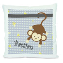 Kissen weiß Affe grau