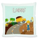 Kissen weiß Baustelle