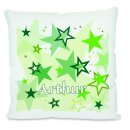 Kissen weiß Sterne grün