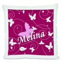 Kissen weiß Schmetterling brombeere