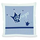 Kissen weiß Prinz / Prinzessin blau