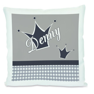 Kissen weiß Prinz / Prinzessin grau