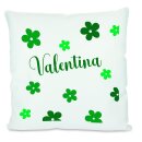 Kissen weiß Blumen apfel grün