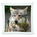 Kissen weiß Wolf