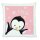 Kissen wei&szlig; Pinguin rosa