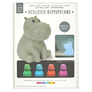 Kinder Nachtlicht Nilpferd mit Name personalisiert