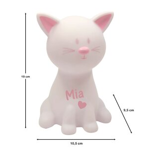 Kinder Nachtlicht Katze mit Name personalisiert