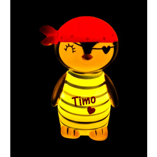 Kinder Nachtlicht Pinguin mit Name personalisiert