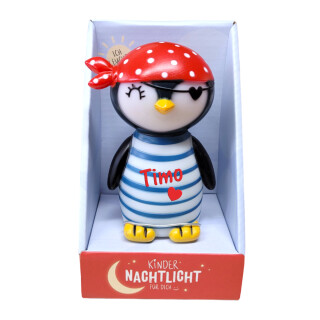 Kinder Nachtlicht Pinguin mit Name personalisiert