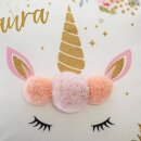 Kissen Einhorn weiß mit Name personalisiert