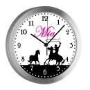 Kinder Funkuhr Cowboy Pferd schwarz pink