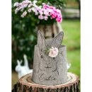 Niedliches Osterkörbchen mit Hasenkopf grau
