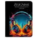 Zeugnismappe / Dokumentemappe Kopfhörer Neon