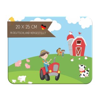 Kinder Frühstücksbrettchen Bauernhof, Kunststoff, 20 x 25 cm