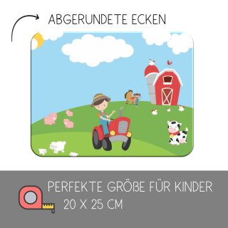 Kinder Frühstücksbrettchen Bauernhof, Kunststoff, 20 x 25 cm