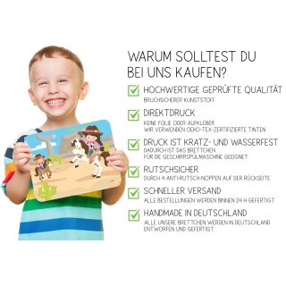 Kinder Frühstücksbrettchen Cowgirl, Kunststoff, 20 x 25 cm