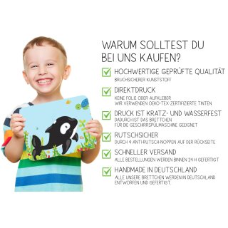 Kinder Frühstücksbrettchen Fische, Kunststoff, 20 x 25 cm