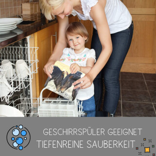 Kinder Frühstücksbrettchen Pferd, Kunststoff, 20 x 25 cm