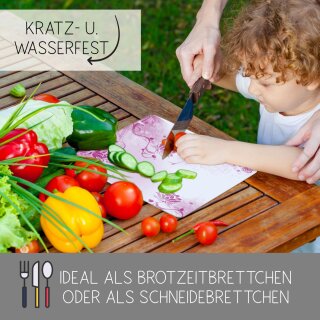 Kinder Frühstücksbrettchen Blumen Brombeere, Kunststoff, 20 x 25 cm