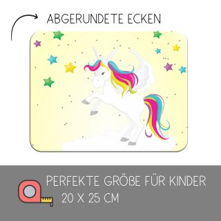 Kinder Frühstücksbrettchen Einhorn Gelb, Kunststoff, 20 x 25 cm