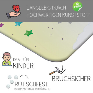 Kinder Frühstücksbrettchen Einhorn Gelb, Kunststoff, 20 x 25 cm