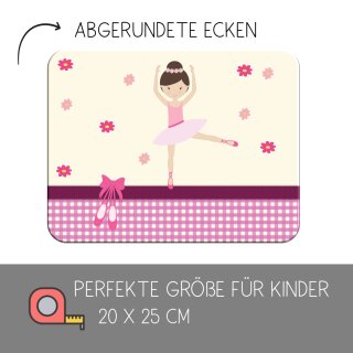 Kinder Frühstücksbrettchen Balerina Blume, Kunststoff, 20 x 25 cm