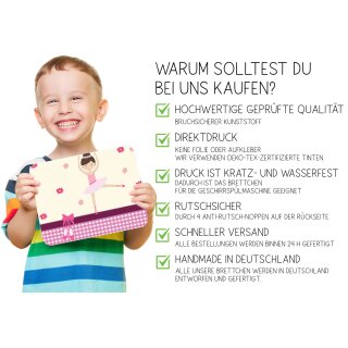 Kinder Frühstücksbrettchen Balerina Blume, Kunststoff, 20 x 25 cm