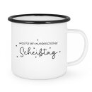 Emailletasse Rand Schwarz "wunderschöner...