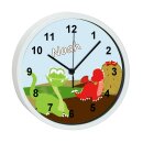 Kinder Wanduhr laufruhig mit bunten Rahmen Drache