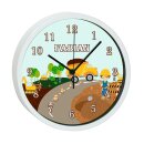 Kinder Wanduhr mit bunten Rahmen Baustelle