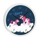 Kinder Wanduhr mit bunten Rahmen Einhorn