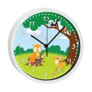 Kinder Wanduhr mit bunten Rahmen Waldtiere