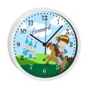 Kinder Wanduhr mit bunten Rahmen Ritter