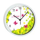 Kinder Wanduhr mit bunten Rahmen Schmetterling Blume